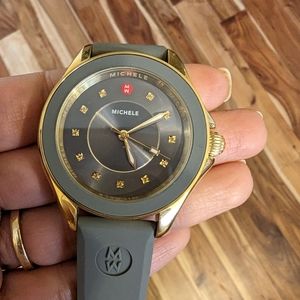 MICHELE CAPE watch with gray band